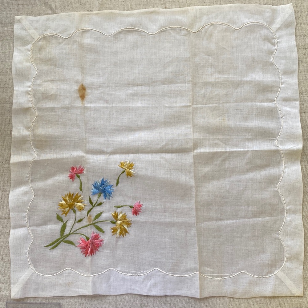 Vintage Embroidered Handkerchief